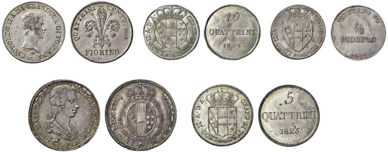 CINQUE MONETE GRANDUCALI  - Auction Collectible coins and medals. From the Middle Ages to the 20th century. - Pandolfini Casa d'Aste