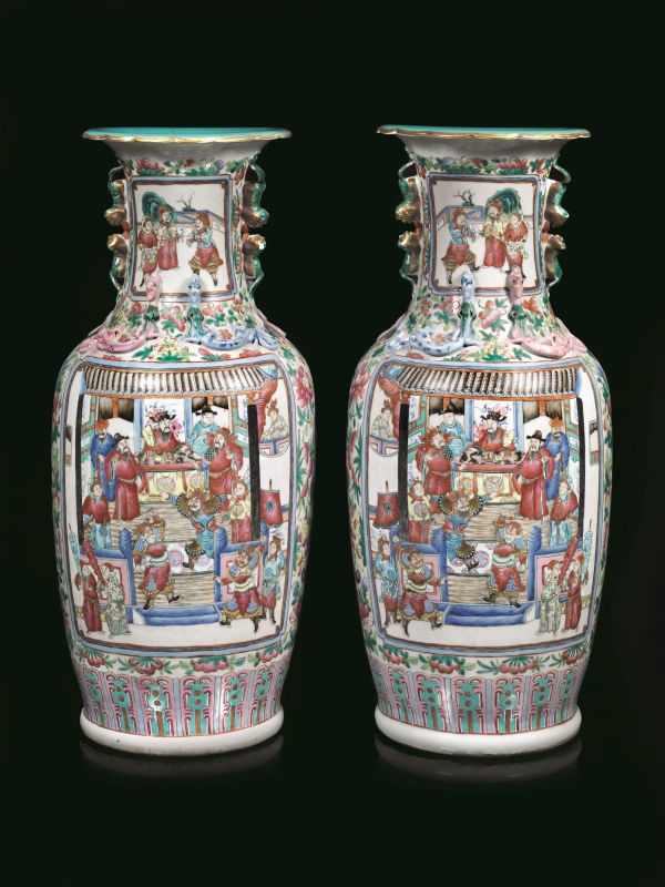 COPPIA DI VASI, CINA, DINASTIA QING, SEC. XIX  - Auction Asian Art - Pandolfini Casa d'Aste