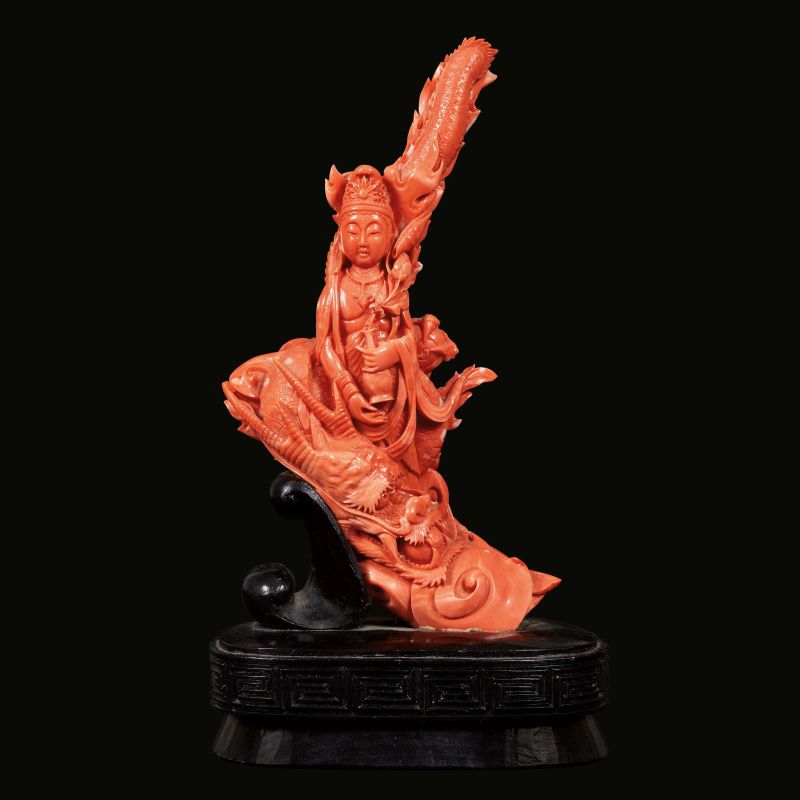 FIGURA IN CORALLO ROSSO, CINA, DINASTIA QING, SEC. XIX  - Asta Asian Art | 东方艺术 - Pandolfini Casa d'Aste