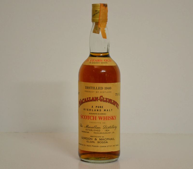 Macallan-Glenlivet 1940  - Asta Una Eccezionale Selezione di Vini e Distillati Internazionali da Collezioni Private - Pandolfini Casa d'Aste