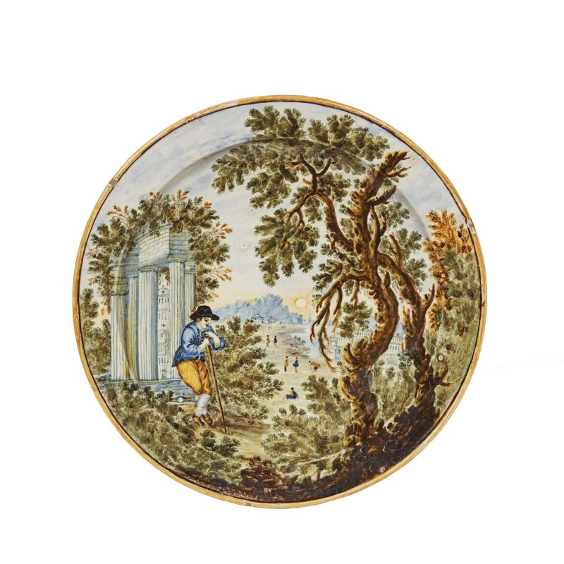 A DISH, CASTELLI, 18TH CENTURY  - Auction MAJOLICA AND PORCELAIN FROM THE RENAISSANCE TO THE 19TH CENTURY - Pandolfini Casa d'Aste