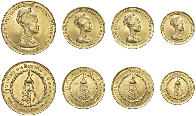 



TAILANDIA. RAMA IX (1946-1916). QUATTRO MONETE (MULTIPLI E DIVISIONALI DI BATH)  - Auction COINS OF TUSCAN MINTS, HOUSE OF SAVOIA AND VENETIAN ZECHINI. GOLD COINS AND MEDALS FOR COLLECTION - Pandolfini Casa d'Aste