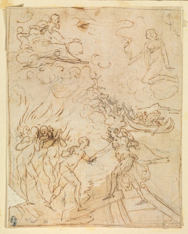      Scuola genovese, inizio sec. XVII   - Auction Works on paper: 15th to 19th century drawings, paintings and prints - Pandolfini Casa d'Aste