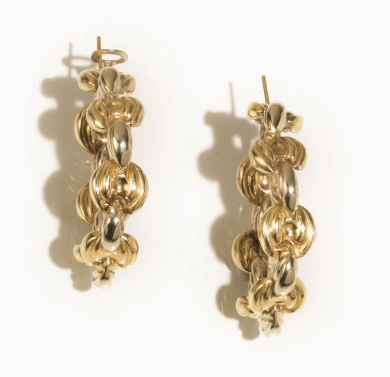 Paio di orecchini in oro giallo e oro rosa  - Auction Important Jewels and Watches - I - Pandolfini Casa d'Aste