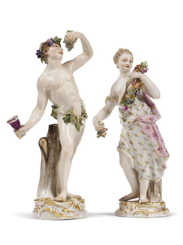 AUTUNNO E PRIMAVERA, MANIFATTURA DI MEISSEN, SECOLO XIX  - Auction Works of Art and Sculptures, Porcelain and Maiolica - Pandolfini Casa d'Aste
