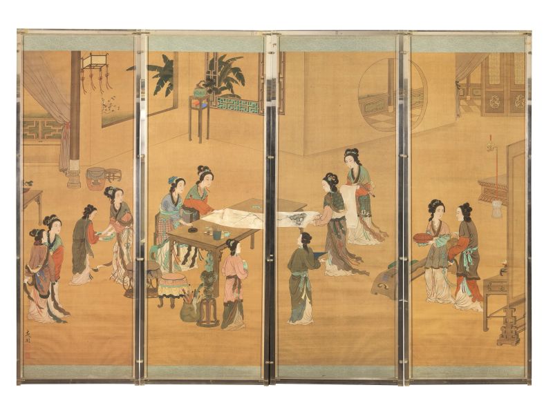 QUATTRO DISEGNI, CINA, DINASTIA QING, SEC. XIX  - Auction Asian Art - Pandolfini Casa d'Aste