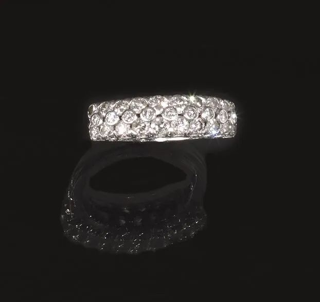 Anello in platino e diamanti  - Auction Important Jewels and Watches - I - Pandolfini Casa d'Aste