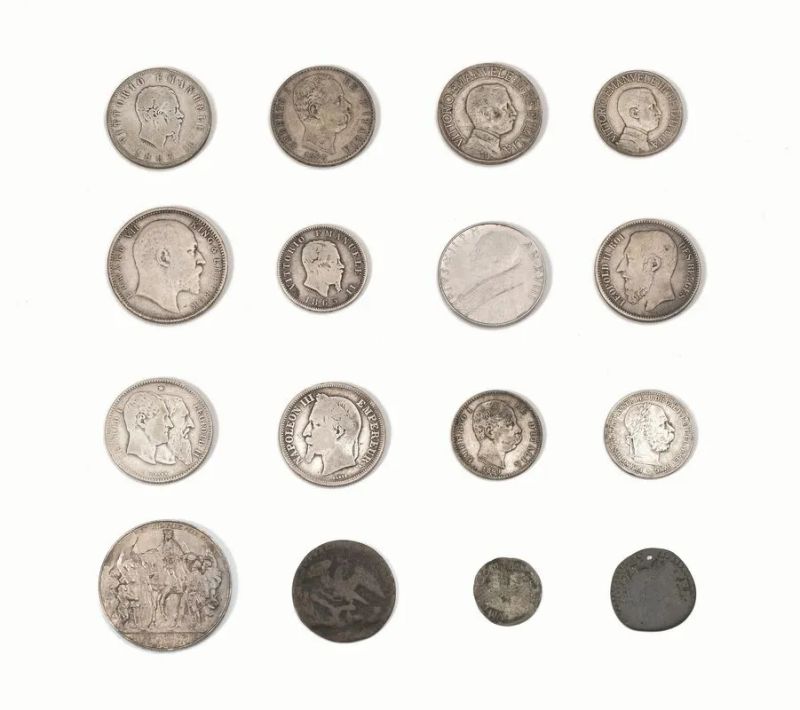 LOTTO DI CENTOVENTITRE MONETE DEL REGNO D'ITALIA E ALCUNE ESTERE (123)  - Auction European Silver and Coins - Pandolfini Casa d'Aste
