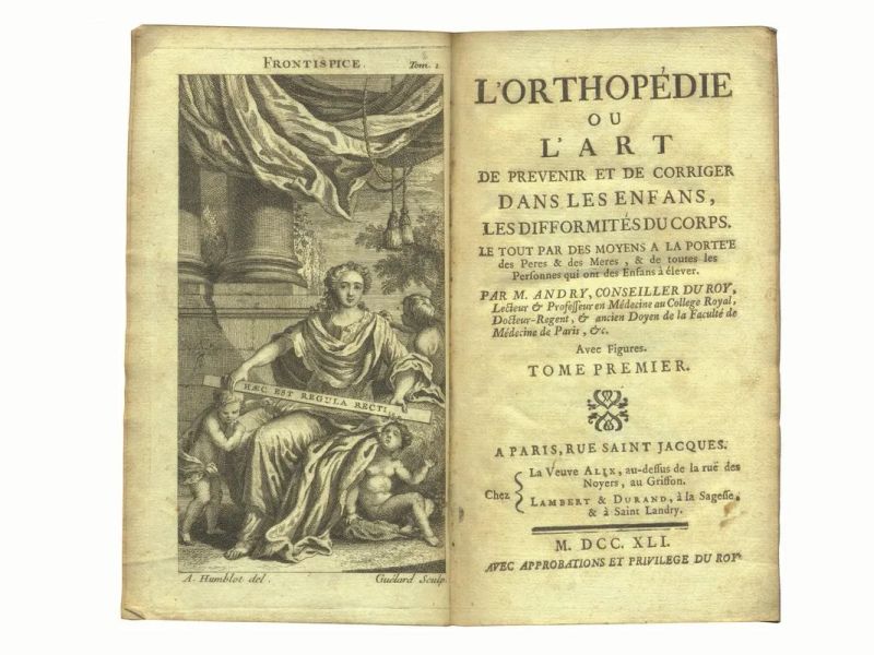 (Ortopedia&nbsp; Illustrati 700) ANDRY DE BOISREGARD, Nicolas (1658-1742). L&nbsp;&nbsp;&nbsp;  - Auction Old and Modern Master Prints and Drawings-Books - Pandolfini Casa d'Aste