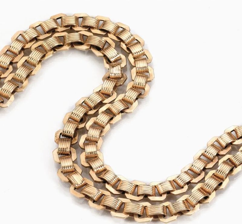 Lunga catena in oro rosa 14 kt  - Auction Important Jewels and Watches - I - Pandolfini Casa d'Aste