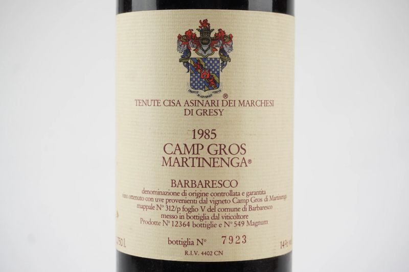      Barbaresco Martinenga Camp Gros Tenute Cisa Asinari Marchesi di Gresy 1985   - Asta ASTA A TEMPO | Smart Wine & Spirits - Pandolfini Casa d'Aste