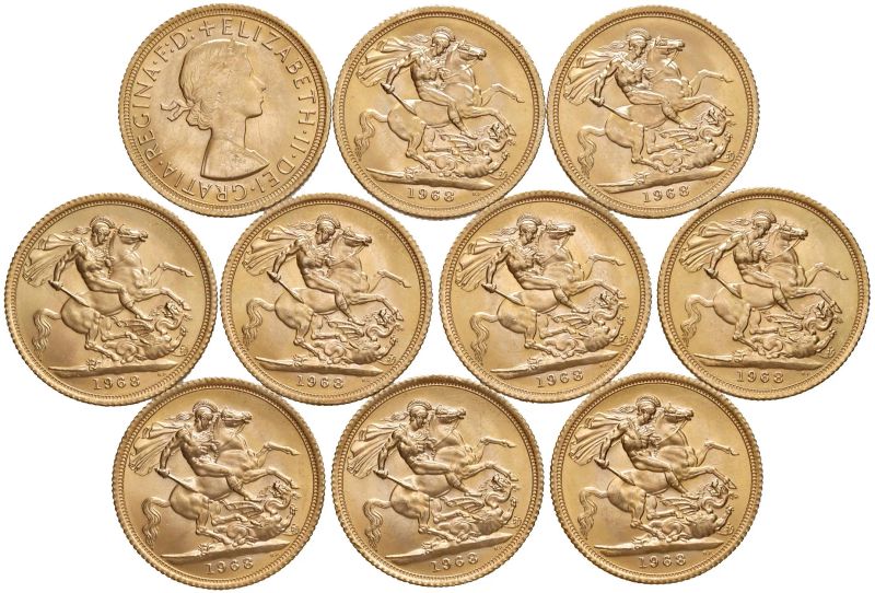 GRAN BRETAGNA. DIECI STERLINE  - Auction COINS  OF MILAN, HOUSE OF SAVOY, ZECCHINI AND GOLD OSELLE OF VENICE - Pandolfini Casa d'Aste