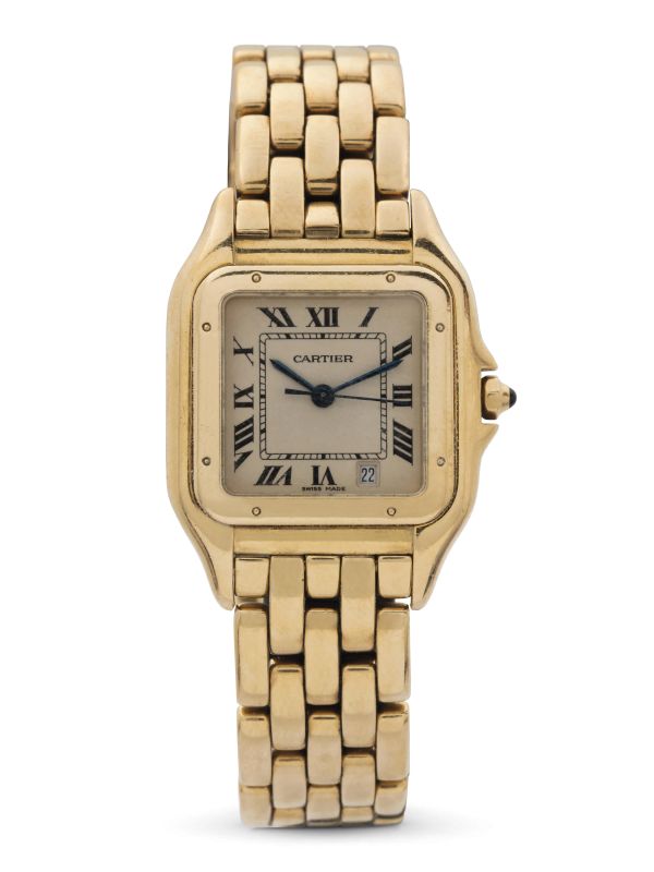 OROLOGIO CARTIER PANTHERE IN ORO GIALLO REF.1060  - Asta gioielli - Pandolfini Casa d'Aste