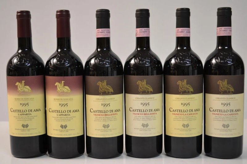 Selezione Castello di Ama 1995                                              - Asta Vini e distillati da collezione da cantine selezionate - Pandolfini Casa d'Aste