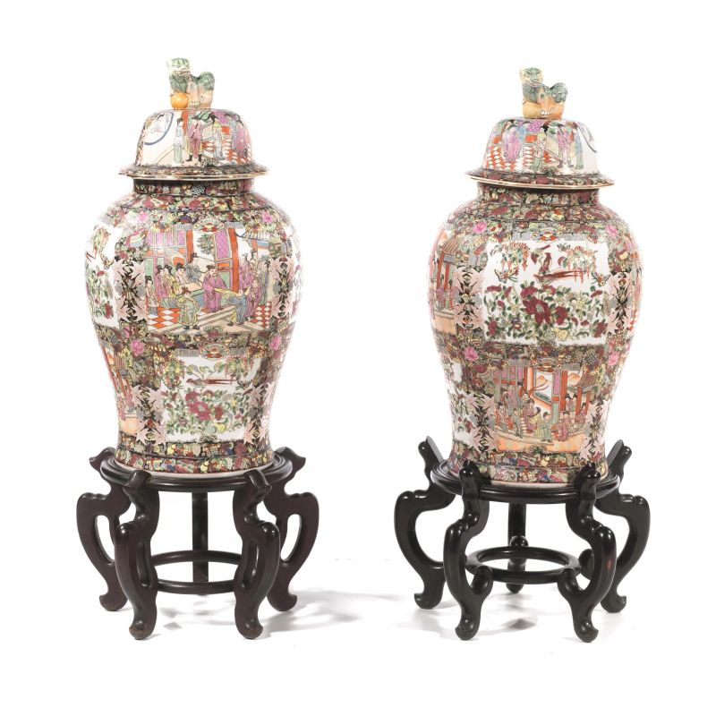 COPPIA DI POTICHES, CINA, SEC. XX  - Auction TIMED AUCTION | PAINTINGS, FURNITURE AND WORKS OF ART - Pandolfini Casa d'Aste