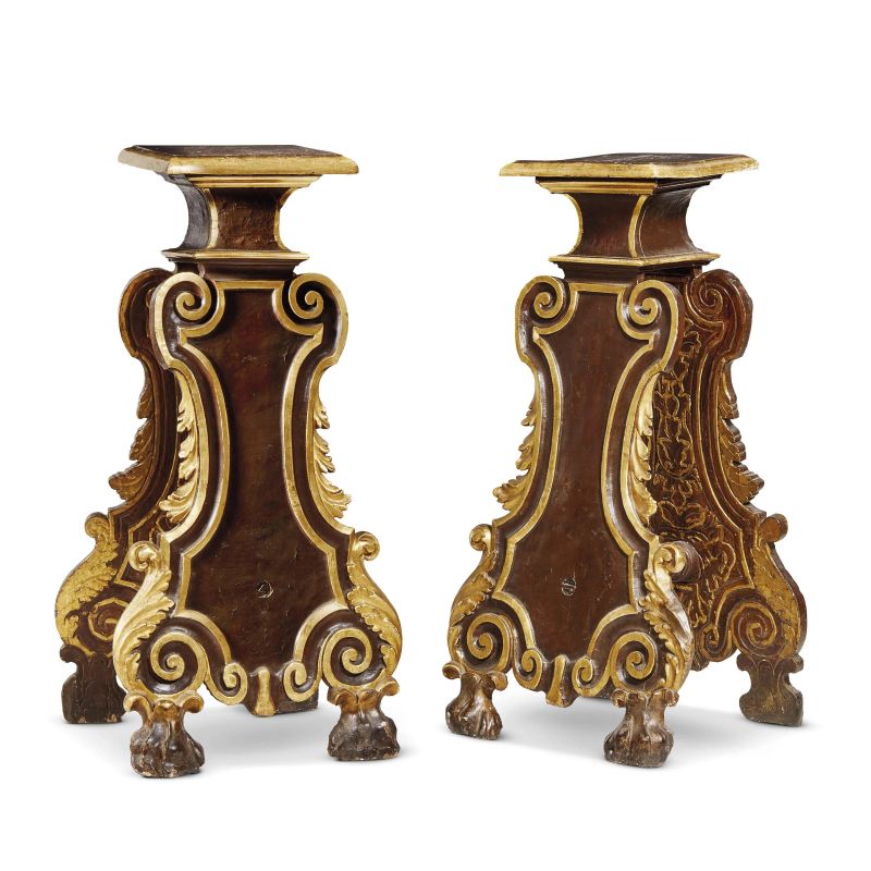 A PAIR OF TUSCAN BUSTHOLDERS STOOLS, 18TH CENTURY  - Auction GIOVANNI PRATESI |  HOMO FABER PART I - Pandolfini Casa d'Aste