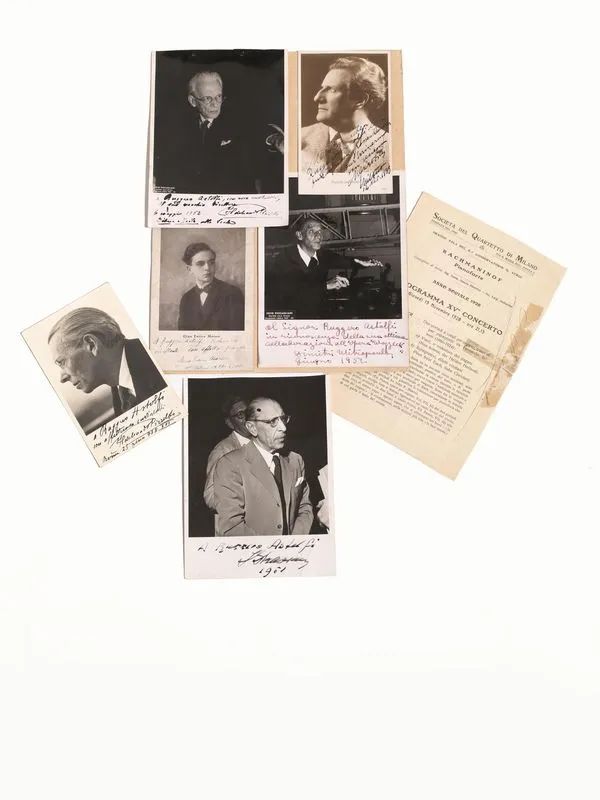 STRAVINSKY, Igor (1882-1971). Bel ritratto fotografico in bianco e nero con  - Auction Old and Modern Master Prints and Drawings-Books - Pandolfini Casa d'Aste