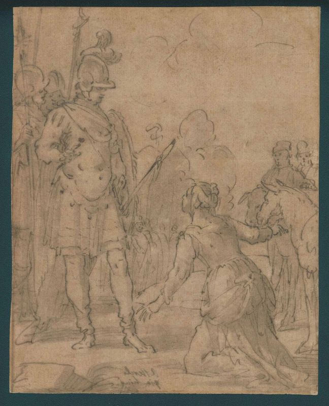 Scuola genovese, prima met&agrave; sec. XVII  - Auction Works on paper: 15th to 19th century drawings, paintings and prints - Pandolfini Casa d'Aste