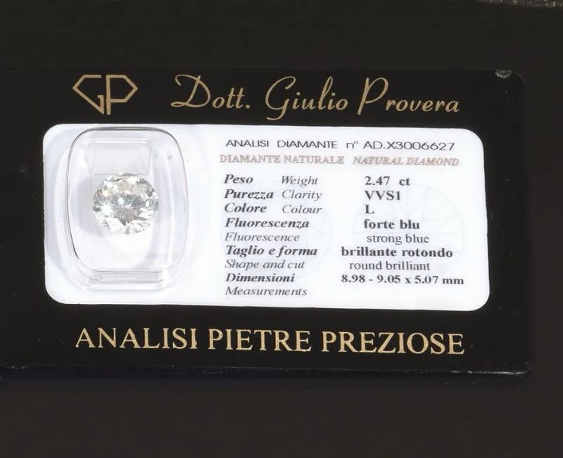 Diamante taglio brillante di ct 2,47  - Asta Importanti Gioielli e Orologi - I - Pandolfini Casa d'Aste