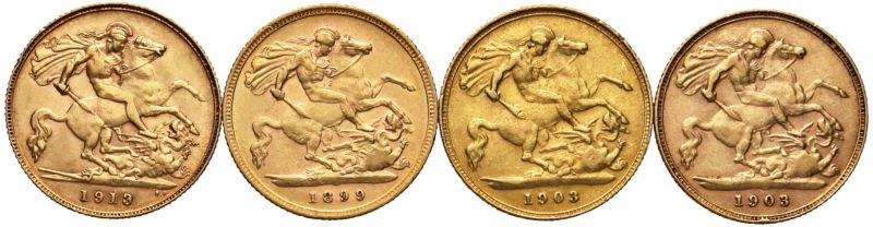 GRAN BRETAGNA, QUATTRO MEZZE STERLINE  - Auction Coins and Medals - Pandolfini Casa d'Aste