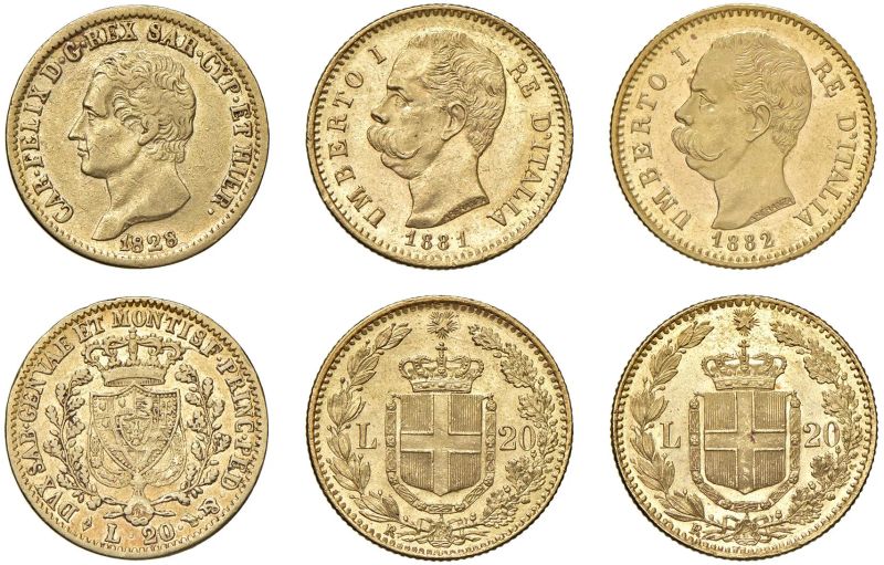 



SAVOIA TRE MONETE DA 20 LIRE  - Auction COINS OF TUSCAN MINTS, HOUSE OF SAVOIA AND VENETIAN ZECHINI. GOLD COINS AND MEDALS FOR COLLECTION - Pandolfini Casa d'Aste