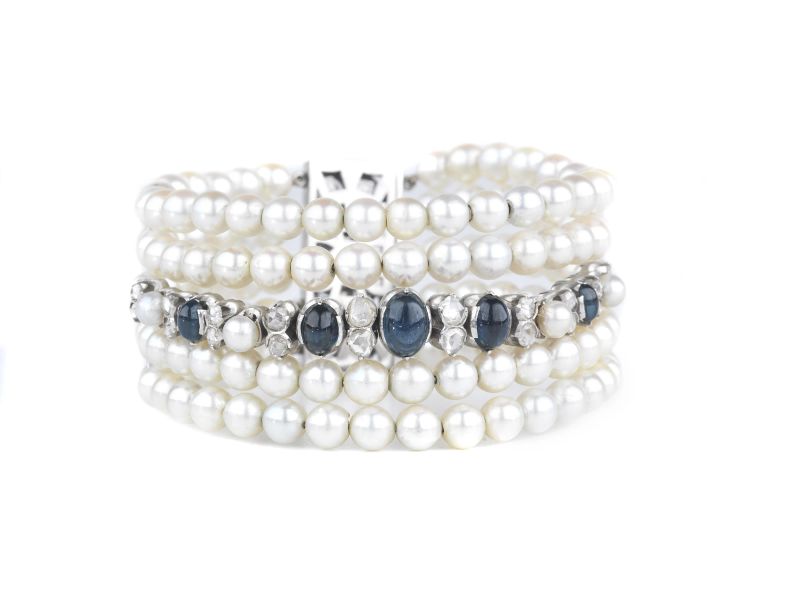 BRACCIALE IN ORO BIANCO E PERLE  - Auction TIMED AUCTION | Jewels, watches and silver - Pandolfini Casa d'Aste