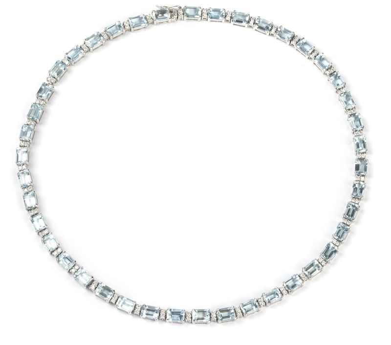 



COLLANA CON ACQUAMARINE E DIAMANTI   - Asta GIOIELLI - Pandolfini Casa d'Aste