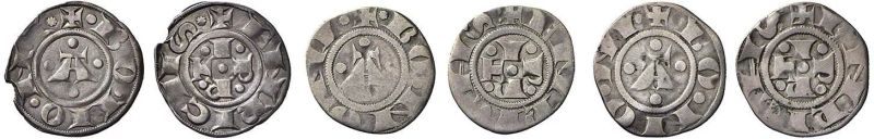 REPUBBLICA, MONETAZIONE A NOME DI ENRICO VI IMPERATORE (1191-1337), 3 BOLOGNINI GROSSI CON ROSETTE  - Auction Collectible coins and medals. From the Middle Ages to the 20th century. - Pandolfini Casa d'Aste