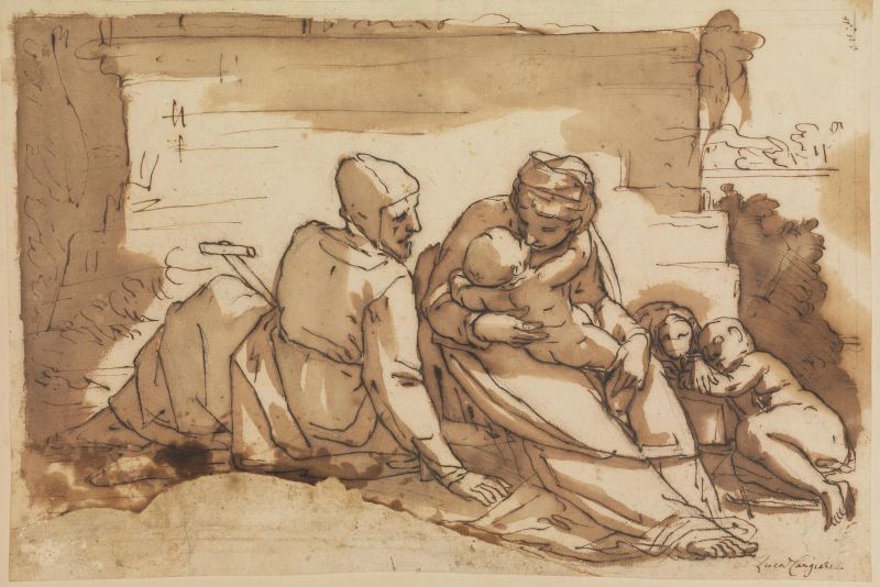      Seguace di Luca Cambiaso, sec. XVII   - Auction Works on paper: 15th to 19th century drawings, paintings and prints - Pandolfini Casa d'Aste