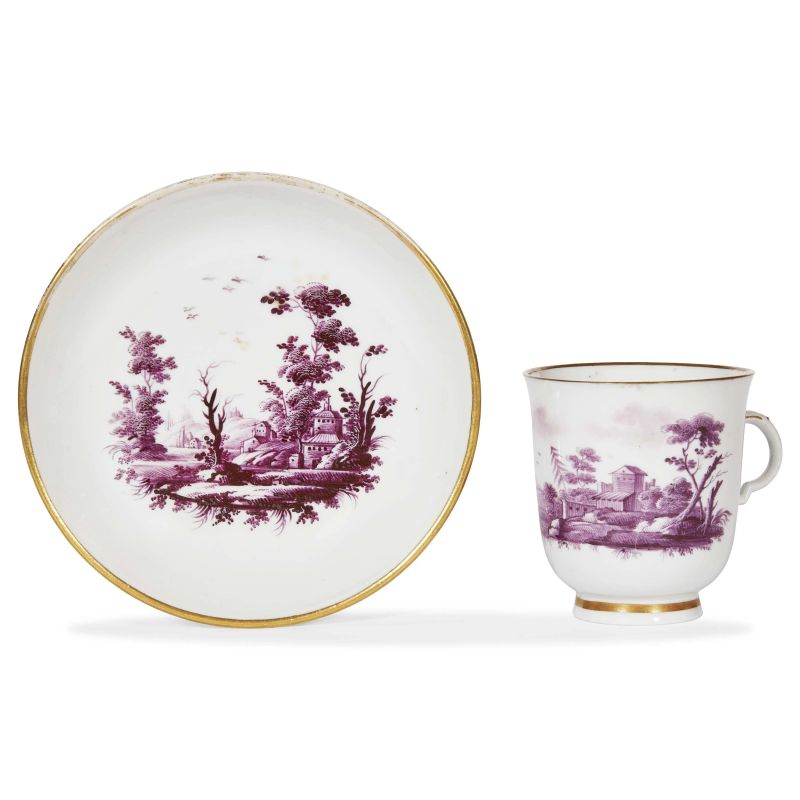 A GINORI CUP WITH SAUCER, DOCCIA, LATE 18TH CENTURY  - Auction ONLINE AUCTION | COLLECTABLE CUPS - Pandolfini Casa d'Aste