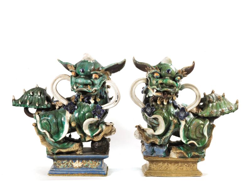 COPPIA DI CANI DI PHO, CINA, TARDA DINASTIA QING, SECC. XIX-XX  - Auction Asian Art - Pandolfini Casa d'Aste