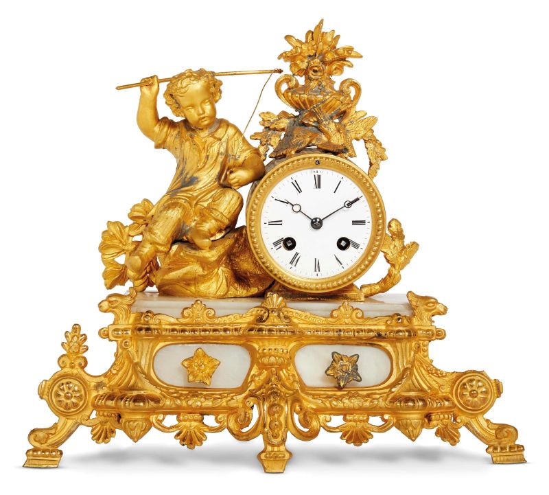      OROLOGIO DA CAMINO, FRANCIA, SECOLO XIX   - Auction Online Auction | Furniture, Works of Art and Paintings from Veneta propriety - Pandolfini Casa d'Aste