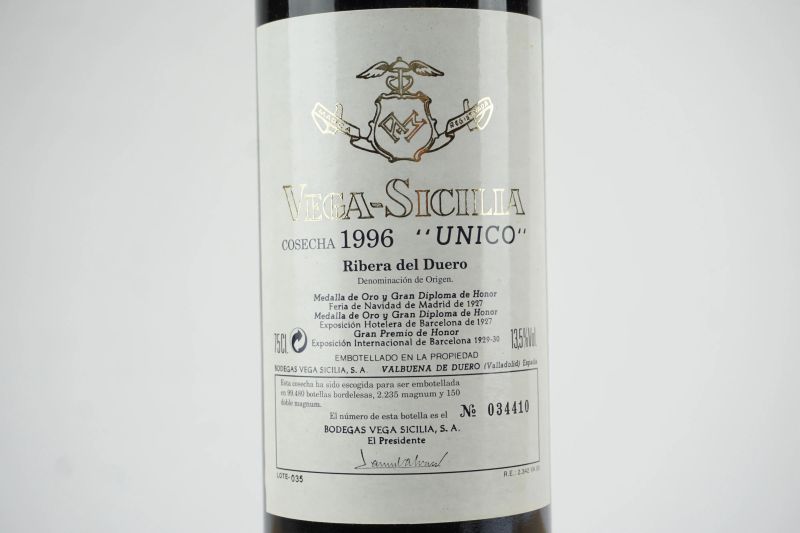      Unico Vega Sicilia 1996   - Auction ONLINE AUCTION | Smart Wine & Spirits - Pandolfini Casa d'Aste