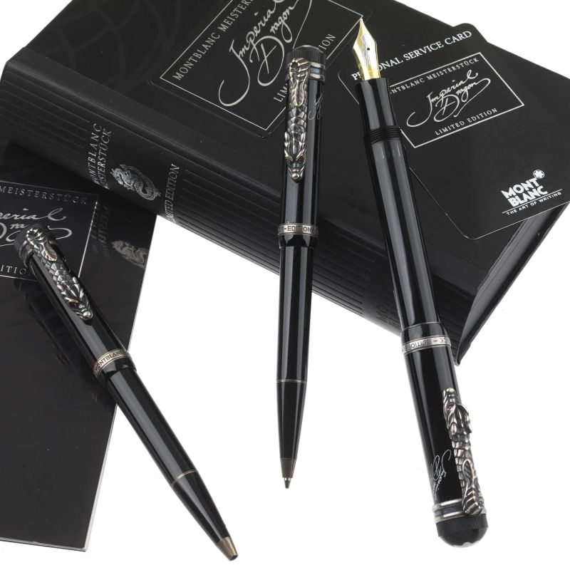 Montblanc : MONTBLANC IMPERIAL DRAGON LIMITED EDITION FOUNTAIN PEN N. 0919/5000 BALLPOINT PEN N. 0919/3500 AND PENCIL N. 0919/1500  - Auction ONLINE AUCTION | COLLECTIBLE PENS - Pandolfini Casa d'Aste