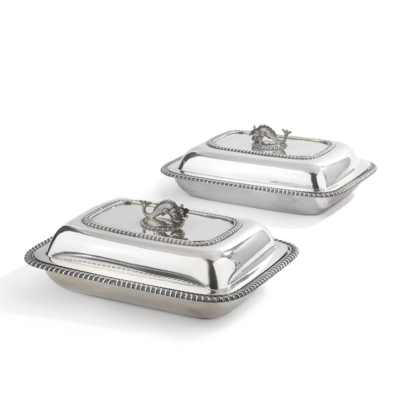 PAIR OF SILVER VEGETABLE DISH, LONDON 1817, MARK OF J E TERRY &amp; Co  - Auction ITALIAN AND EUROPEAN SILVER - Pandolfini Casa d'Aste