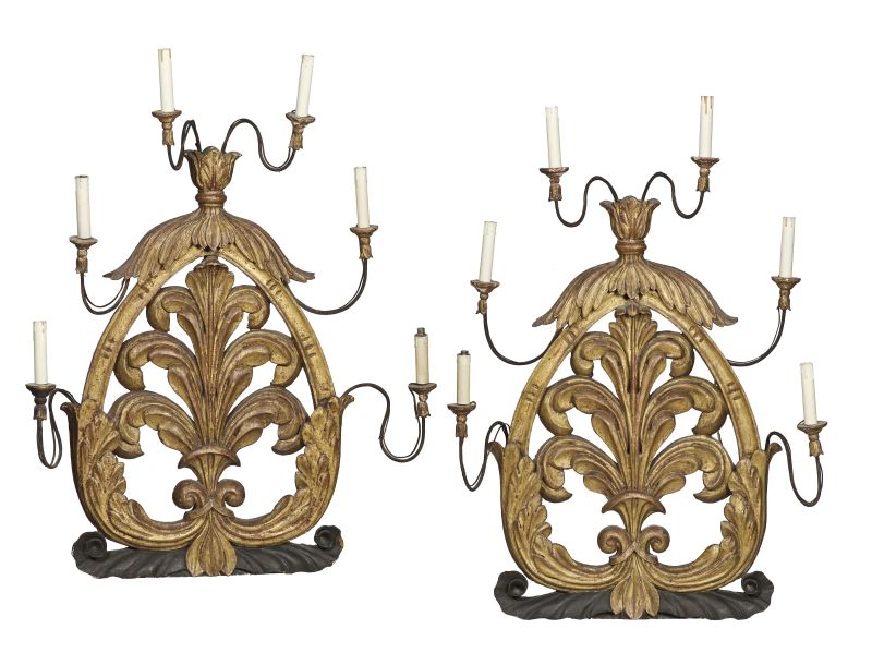 COPPIA DI APPLIQUES, VENETO SECOLO XVIII  - Auction FOUR CENTURIES OF STYLE BETWEEN ITALY AND FRANCE - Pandolfini Casa d'Aste