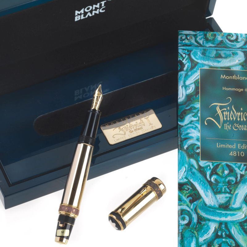 Montblanc : MONTBLANC &quot;HOMMAGE A FRIEDRICH II THE GREAT&quot; SERIE PATRON OF ART PENNA STILOGRAFICA EDIZIONE LIMITATA N. 0044/4810 ANNO 1999  - Auction TIMED AUCTION | WATCHES AND PENS - Pandolfini Casa d'Aste