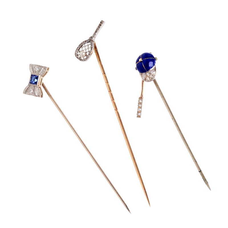 GROUP OF THREE PINS   - Auction JEWELS - Pandolfini Casa d'Aste