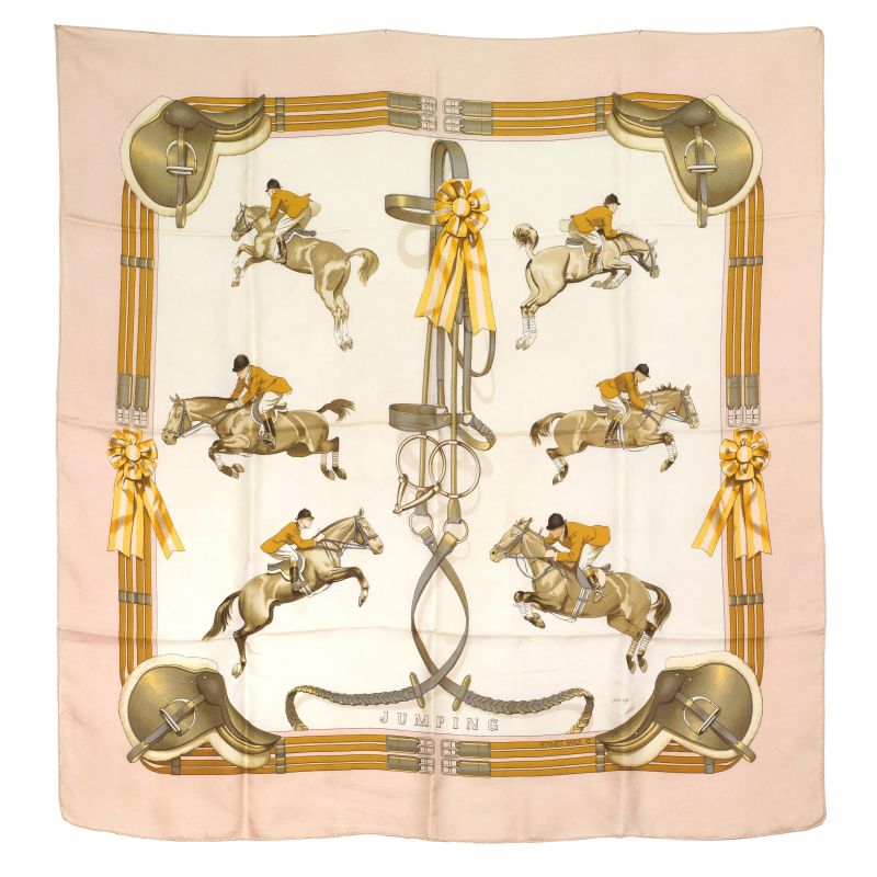 HERMES FOULARD JUMPING  - Auction VINTAGE FASHION: HERMES, LOUIS VUITTON AND OTHER GREAT MAISON BAGS AND ACCESSORIES - Pandolfini Casa d'Aste
