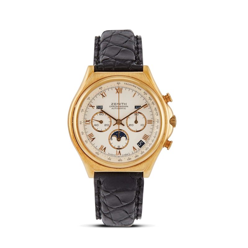Zenith : ZENITH PORT ROYAL EL PRIMERO YELLOW GOLD CHRONOGRAPH  - Auction WRISTWATCHES - Pandolfini Casa d'Aste