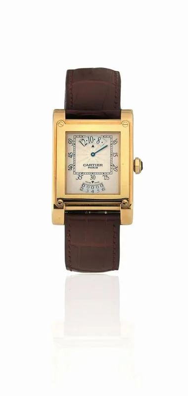 OROLOGIO DA POLSO CARTIER TANK A VIS, COLLECTION PRIVEE, REF. 2553, CASSA N. 232 MG, IN ORO GIALLO 18K, CON SCATOLA E GARANZIA, 2000 CIRCA  - Asta OROLOGI DA POLSO E DA TASCA - Pandolfini Casa d'Aste