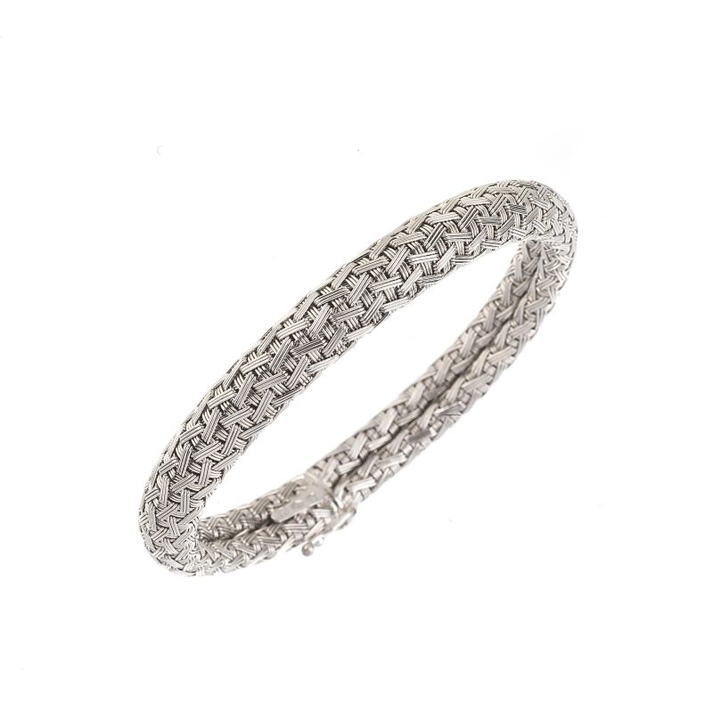 KNITTED BRACELET IN 18KT WHITE GOLD  - Auction ONLINE AUCTION | THE ART OF JEWELLERY - Pandolfini Casa d'Aste