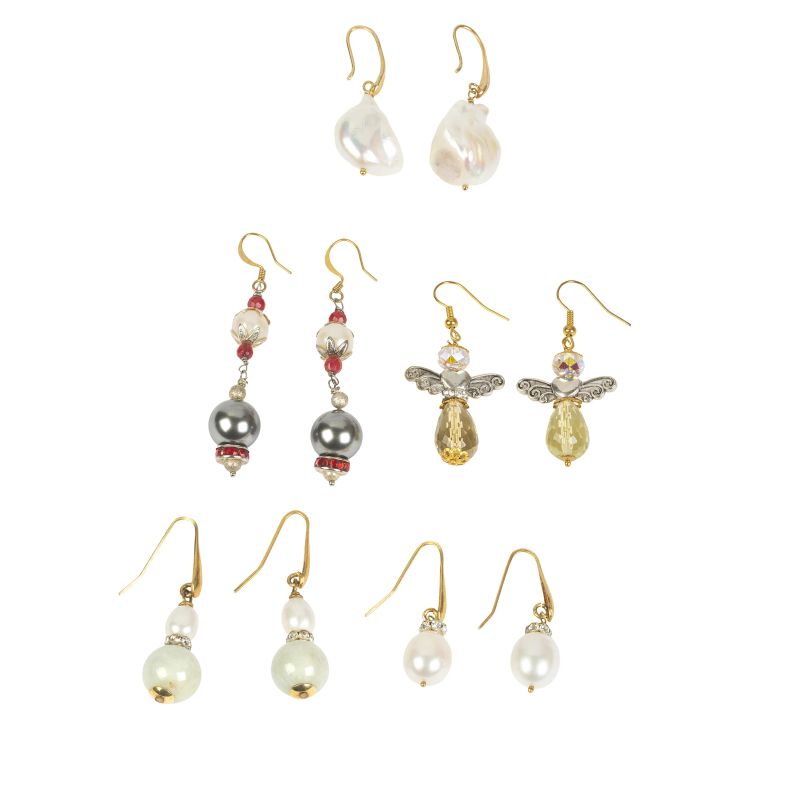



PEARLS AND SYNTHETICS STONES EARINGS IN SILVER AND METAL  - Auction JEWELS - Pandolfini Casa d'Aste