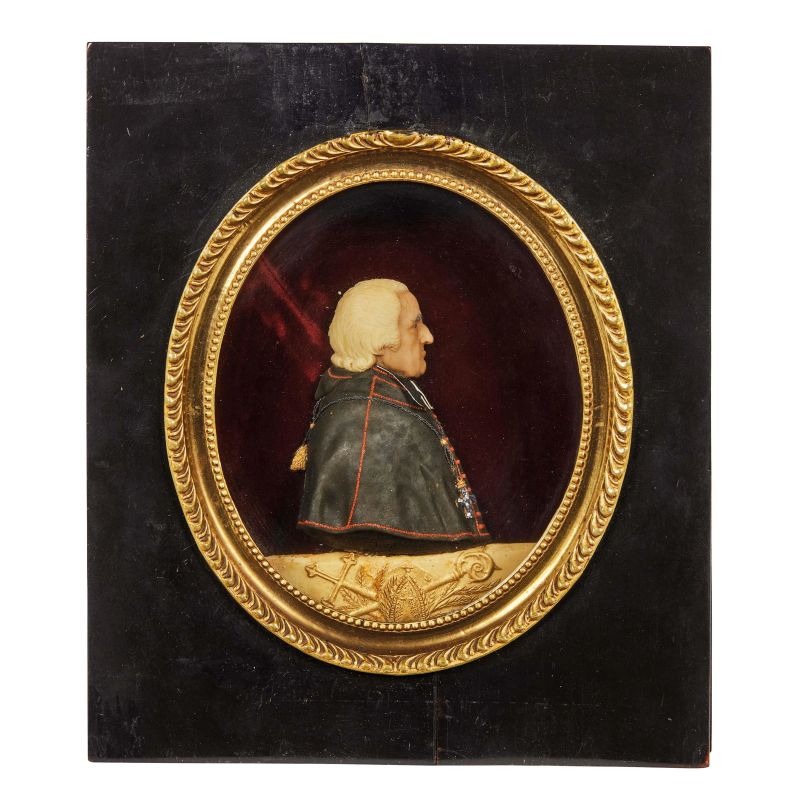 



German ceroplast, half 18th century, profile of a bishop, polychrome wax   - Auction SCULPTURES AND WORKS OF ART FROM MIDDLE AGE TO 19TH CENTURY - Pandolfini Casa d'Aste