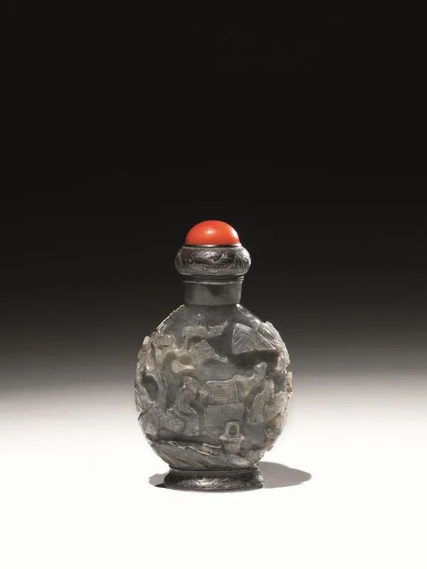 Snuff bottle, Cina sec. XIX, montata in asrgento, il corpo in&nbsp; pietra dura  - Auction Asian Art - Pandolfini Casa d'Aste