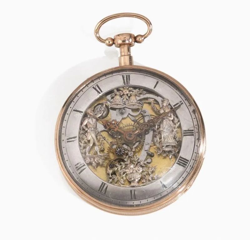 OROLOGIO DA TASCA CON AUTOMI E RIPETIZIONE ORE E QUARTI, BREGUET &amp; FILS, 1820 CIRCA, IN ORO 18 KT  - Auction Silver, jewels, watches and coins - Pandolfini Casa d'Aste