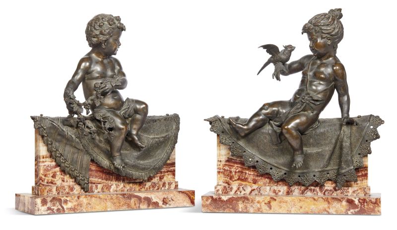      COPPIA DI SCULTURE, ROMA, SECOLO XIX   - Asta Mobili e oggetti d'arte internazionali - Pandolfini Casa d'Aste