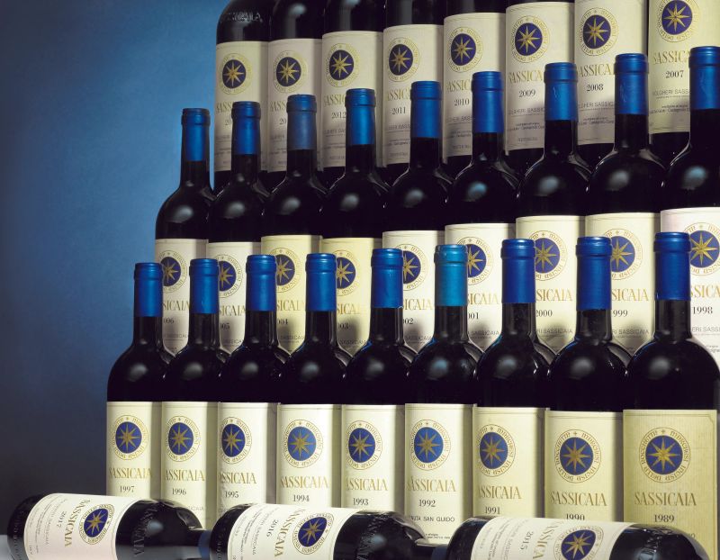      Sassicaia Tenuta San Guido   - Asta Il Fascino e l'Eleganza - Un percorso tra i migliori Vini italiani e francesi - Pandolfini Casa d'Aste