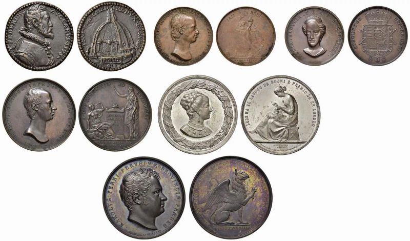 SEI MEDAGLIE ENTRO ASTUCCI  - Auction Collectible coins and medals. From the Middle Ages to the 20th century. - Pandolfini Casa d'Aste