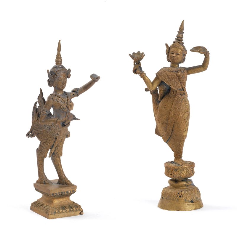 DUE STATUE, THAILANDIA, SEC. XX  - Asta ASTA A TEMPO | Arte Orientale | &#19996;&#26041;&#33402;&#26415; - Pandolfini Casa d'Aste